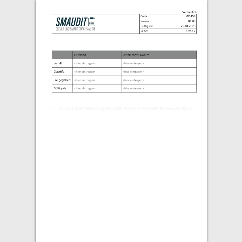 MP.459 - F&T Validierungsprotokoll - SMAUDIT - DIN EN ISO 13485