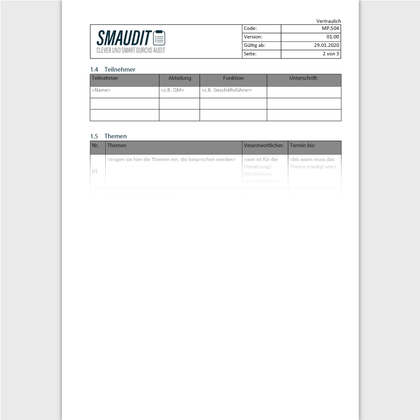 MP.504 - F&T Besprechungsprotokoll - SMAUDIT - DIN EN ISO 13485