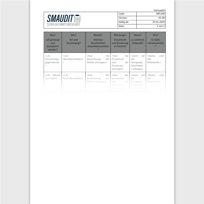 MP.640 - F&T Hygieneplan - SMAUDIT - DIN EN ISO 13485