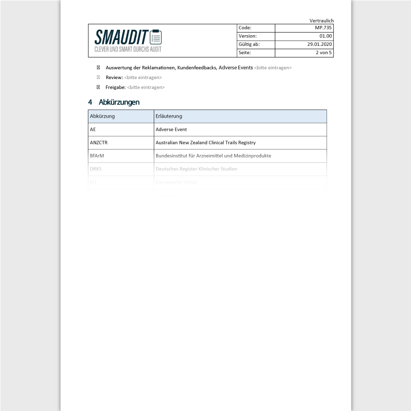 MP.735 - F&T Klinischer Bewertungsplan - SMAUDIT - DIN EN ISO 13485
