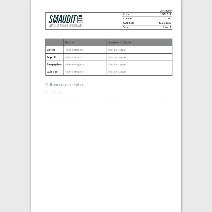 QM.611 - F&T Risikomanagementplan - SMAUDIT - DIN EN ISO 9001