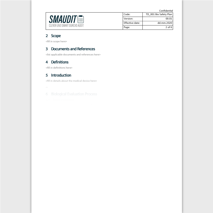 TD.001 - F&T Bio Safety Plan (englisch) - SMAUDIT - Technische Dokumentation