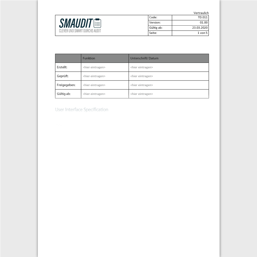 TD.P.002 - Usability Akte - SMAUDIT - Technische Dokumentation